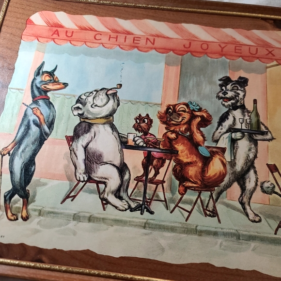 Vintage Antique Dogs Kentley French artwork - Picture 4 of 8